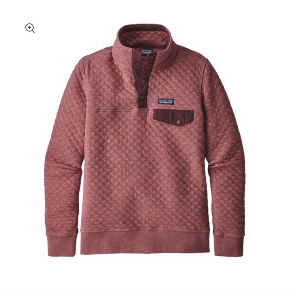 Patagonia Worn Wear Women's Small Quilted Snap-T Pullover Style 25282 Maroon